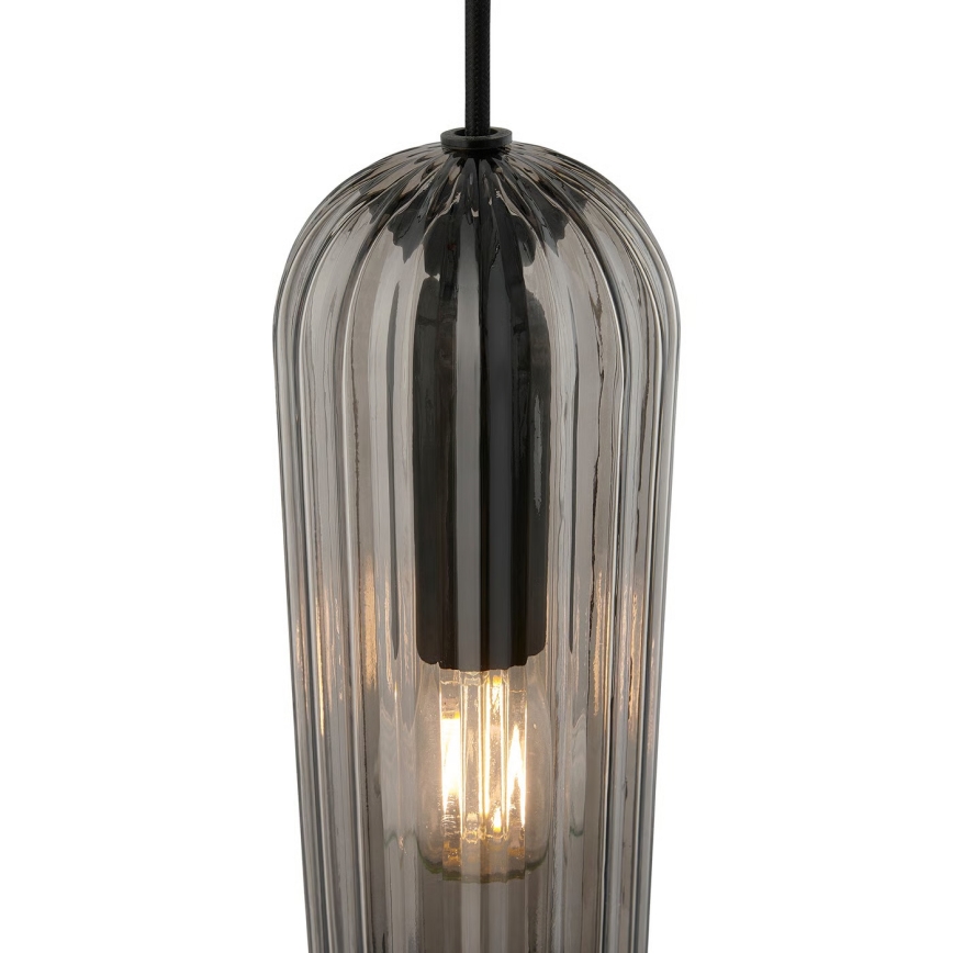 Nordlux - Lámpara colgante con cable MIELLA 3xE27/25W/230V negro/ahumado