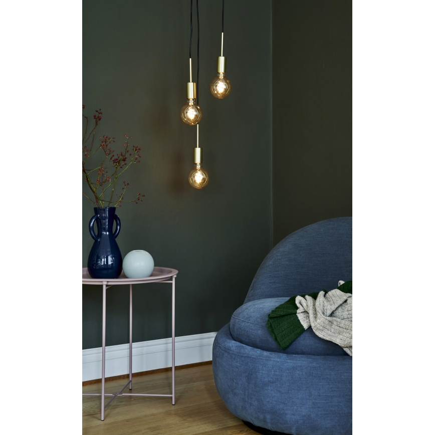 Nordlux - Lámpara colgante con cable PACO 3xE27/25W/230V latón