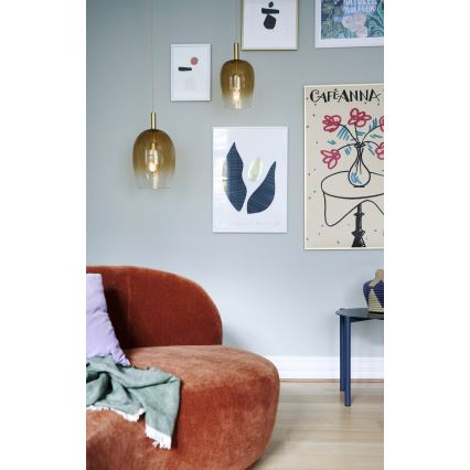 Nordlux - Lámpara colgante con cable UMA 1xE27/40W/230V Ø 23 cm marrón/ahumado