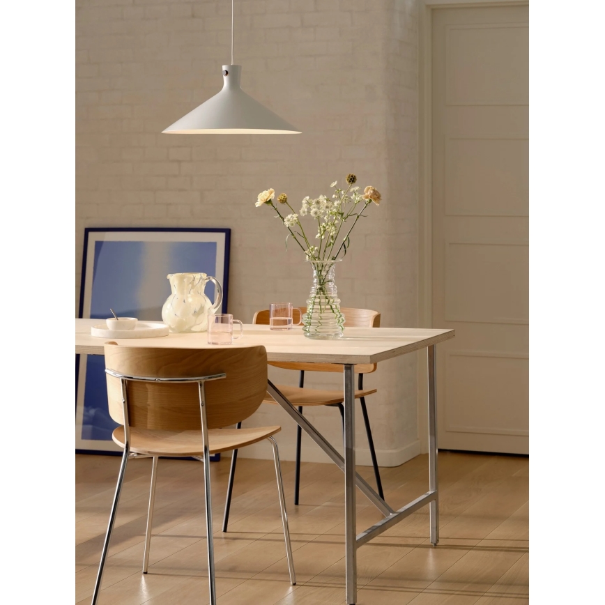 Nordlux - Lámpara colgante DORINA con cable 1xE27/60W/230V blanca