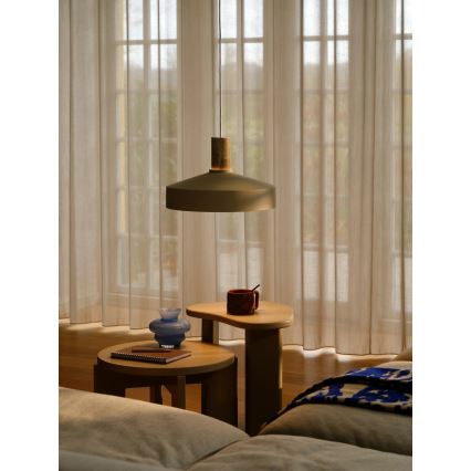 Nordlux - Lámpara colgante ELVAS 1xE27/60W/230V diá. 37,5 cm beige