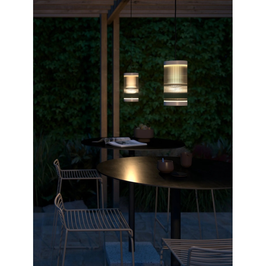 Nordlux - Lámpara colgante exterior COUPAR 1xE27/25W/230V IP33 diá. 13 cm color crema