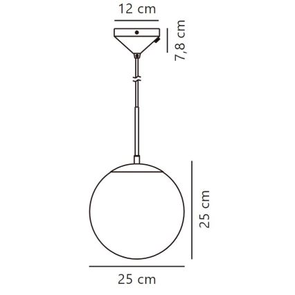 Nordlux - Lámpara colgante GRANT 1xE27/25W/230V diá. 25 cm