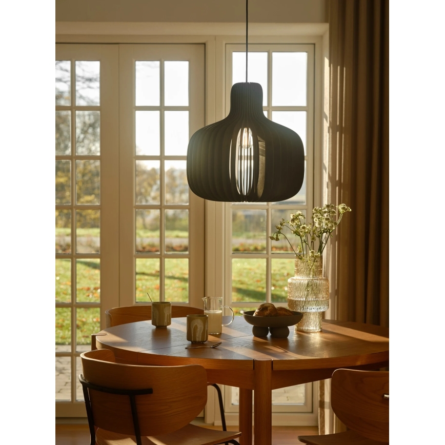 Nordlux - Lámpara colgante HAZO con cable 1xE27/60W/230V, negra