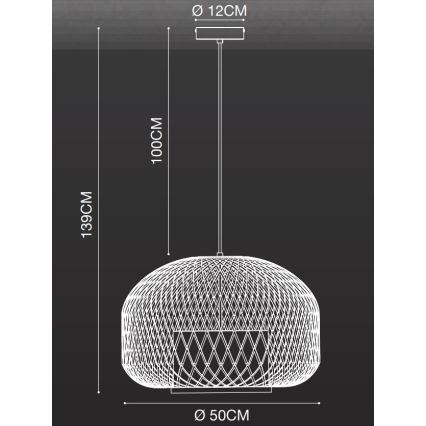 Nordlux - Lámpara colgante HISOKA 1xE27/40W/230V negro/bambú