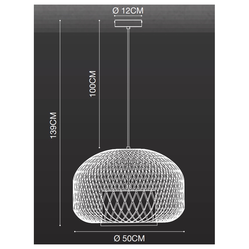Nordlux - Lámpara colgante HISOKA 1xE27/40W/230V negro/bambú