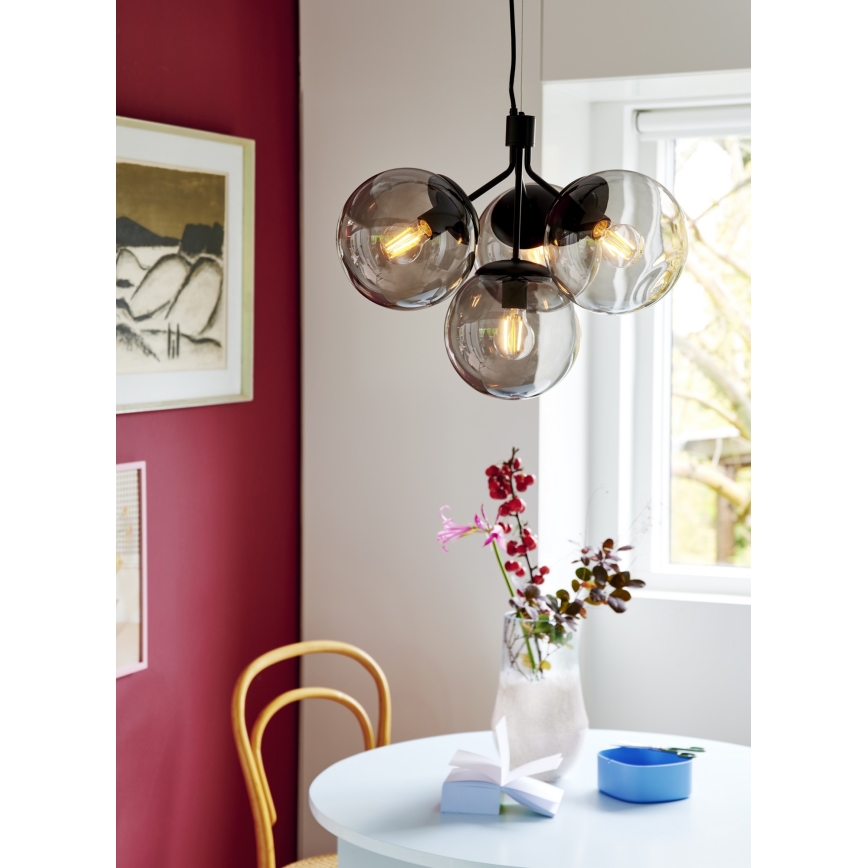 Nordlux - Lámpara colgante IVONA 4xE27/28W/230V negro