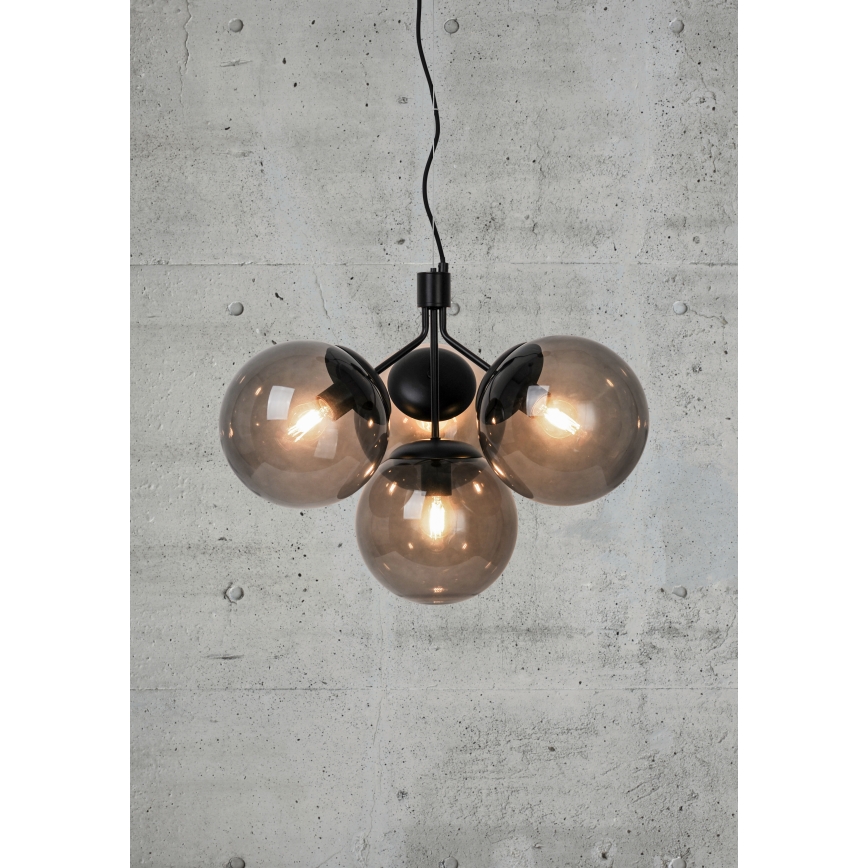Nordlux - Lámpara colgante IVONA 4xE27/28W/230V negro