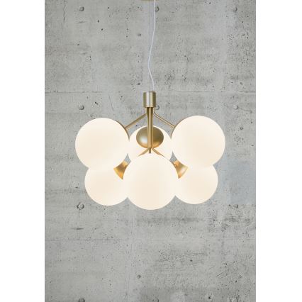 Nordlux - Lámpara colgante IVONA 6xE27/28W/230V dorado