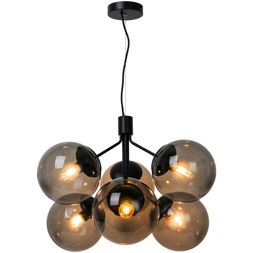 Nordlux - Lámpara colgante IVONA 6xE27/28W/230V negro
