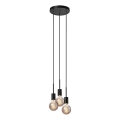 Nordlux - Lámpara colgante PACO con cable 3xE27/25W/230V negra