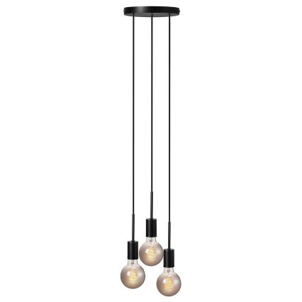 Nordlux - Lámpara colgante PACO con cable 3xE27/25W/230V negra