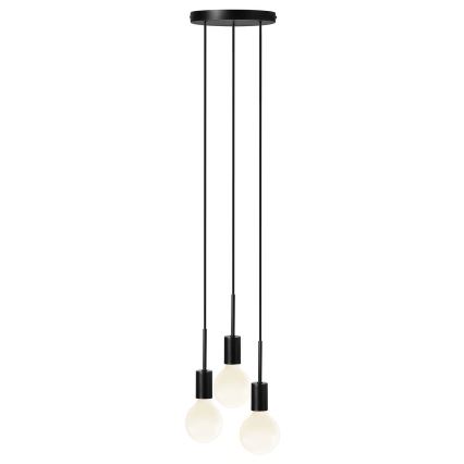 Nordlux - Lámpara colgante PACO con cable 3xE27/25W/230V negra