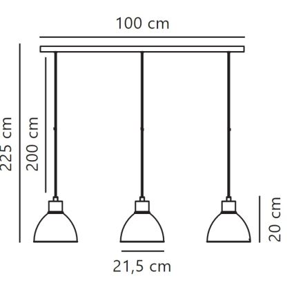 Nordlux - Lámpara colgante POP 3xE27/40W/230V negro/dorado