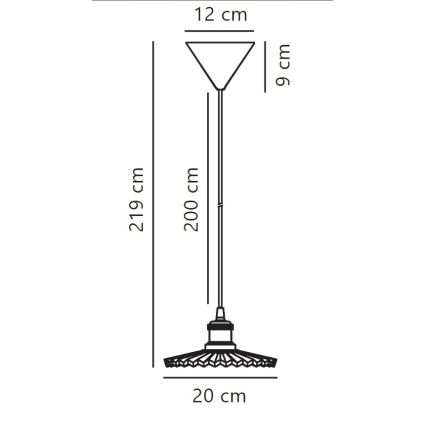 Nordlux - Lámpara colgante TORINA 1xE27/40W/230V diá. 20 cm