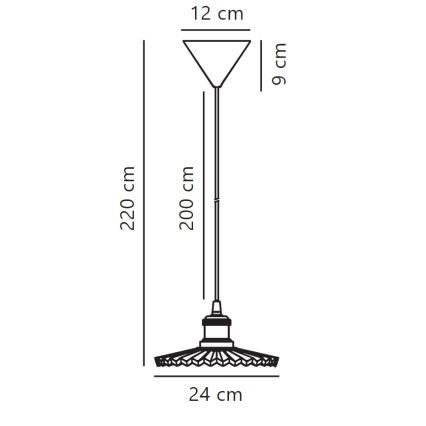 Nordlux - Lámpara colgante TORINA 1xE27/40W/230V diá. 24 cm