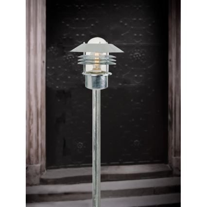 Nordlux - Lámpara de exterior VEJERS 1xE27/60W/230V IP54 plateada 92 cm