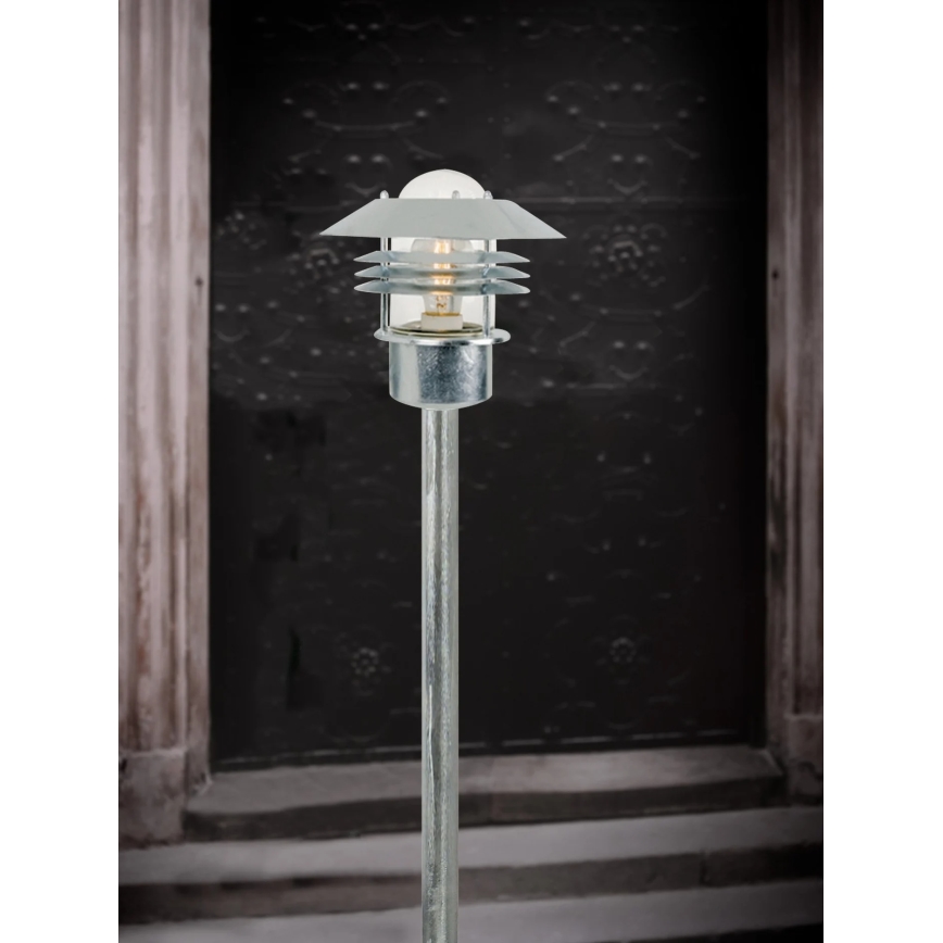Nordlux - Lámpara de exterior VEJERS 1xE27/60W/230V IP54 plateada 92 cm