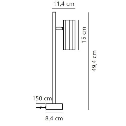 Nordlux - Lámpara de mesa ALANIS 1xGU10/15W/230V negro