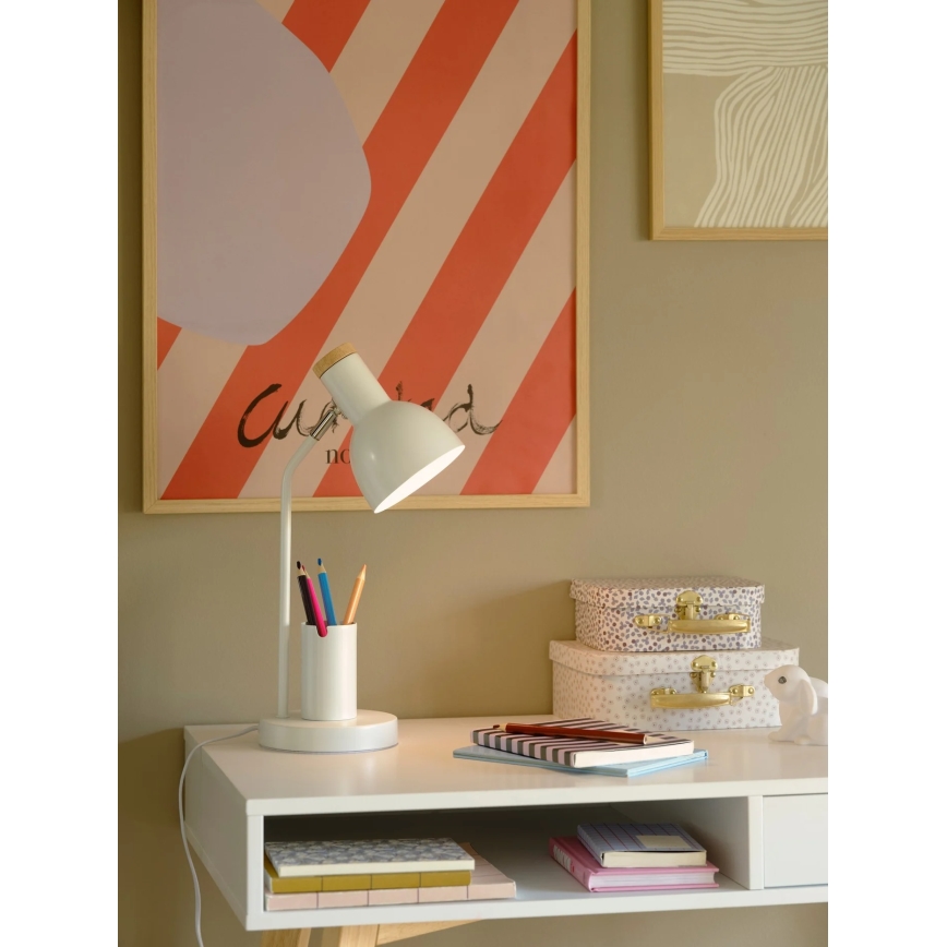 Nordlux - Lámpara de mesa DEVONE 1xE27/15W/230V blanca