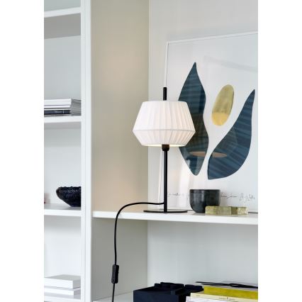 Nordlux - Lámpara de mesa DICTE 1xE14/40W/230V blanco/negro