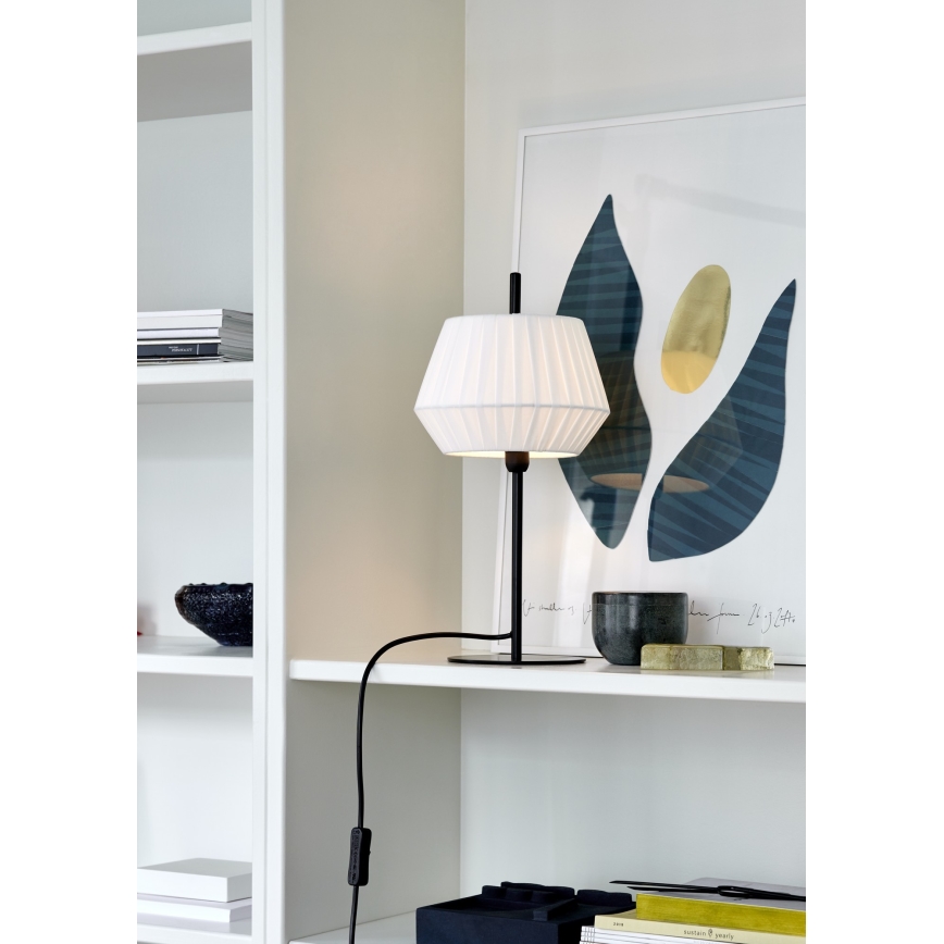 Nordlux - Lámpara de mesa DICTE 1xE14/40W/230V blanco/negro