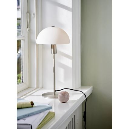 Nordlux - Lámpara de mesa ELLEN 1xE14/40W/230V cromo mate/blanco
