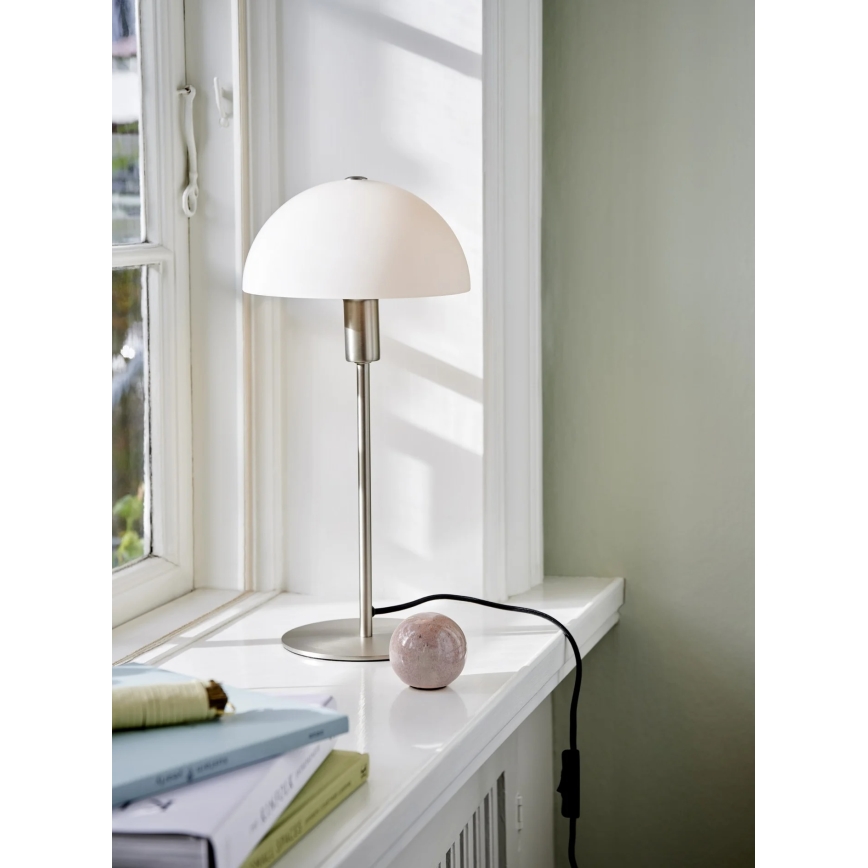 Nordlux - Lámpara de mesa ELLEN 1xE14/40W/230V cromo mate/blanco