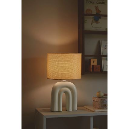 Nordlux - Lámpara de mesa HAZE 1xE27/40W/230V beige