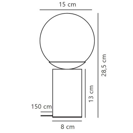 Nordlux - Lámpara de mesa LILLY 1xE14/25W/230V Mármol/gris