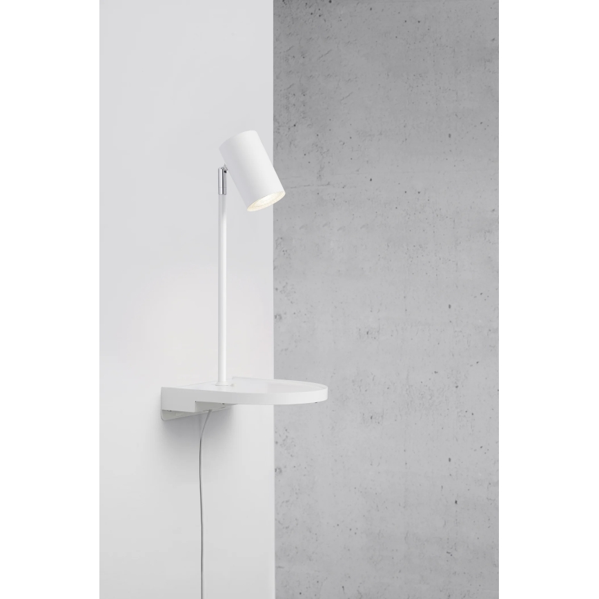 Nordlux - Lámpara de pared con repisa CODY 1xGU10/15W/230V blanca