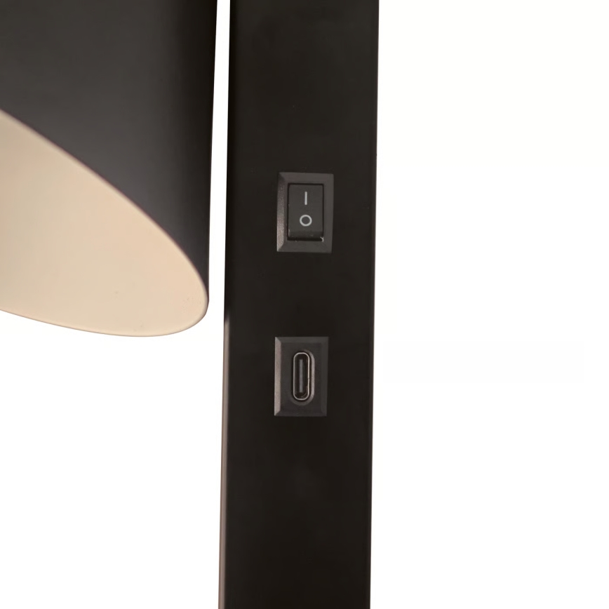 Nordlux - Lámpara de pared con USB WILMER 1xE14/40W/230V negra