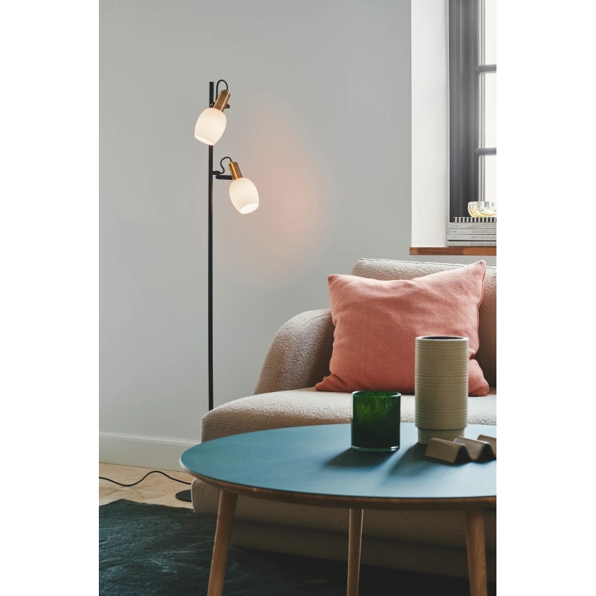 Nordlux - Lámpara de pie ARILD 2xE14/40W/230V negro