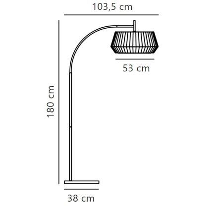 Nordlux - Lámpara de pie DICTE 1xE27/60W/230V negro/beige