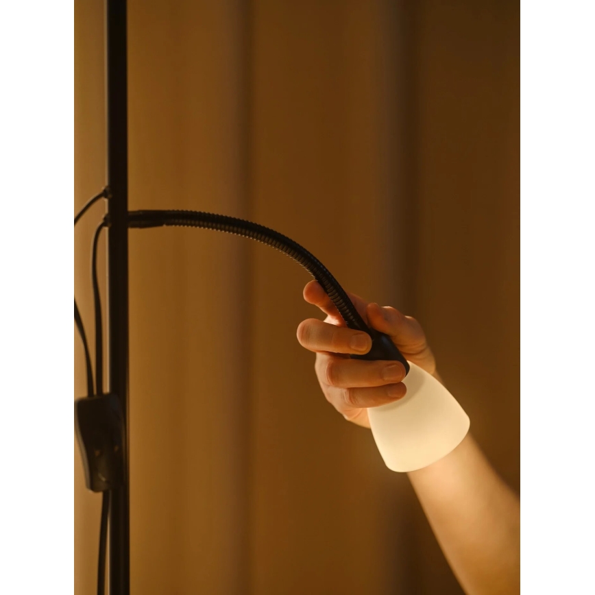 Nordlux - Lámpara de pie LAURIA 1xE27/40W/230V + 1xE14/15W negro
