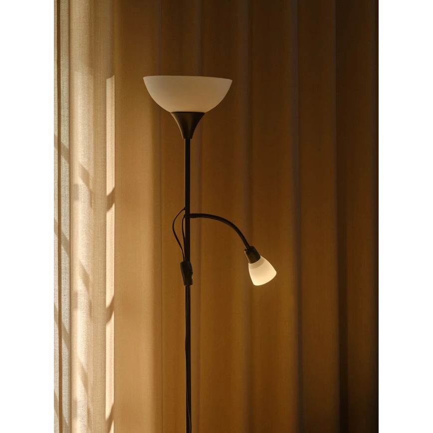 Nordlux - Lámpara de pie LAURIA 1xE27/40W/230V + 1xE14/15W negro