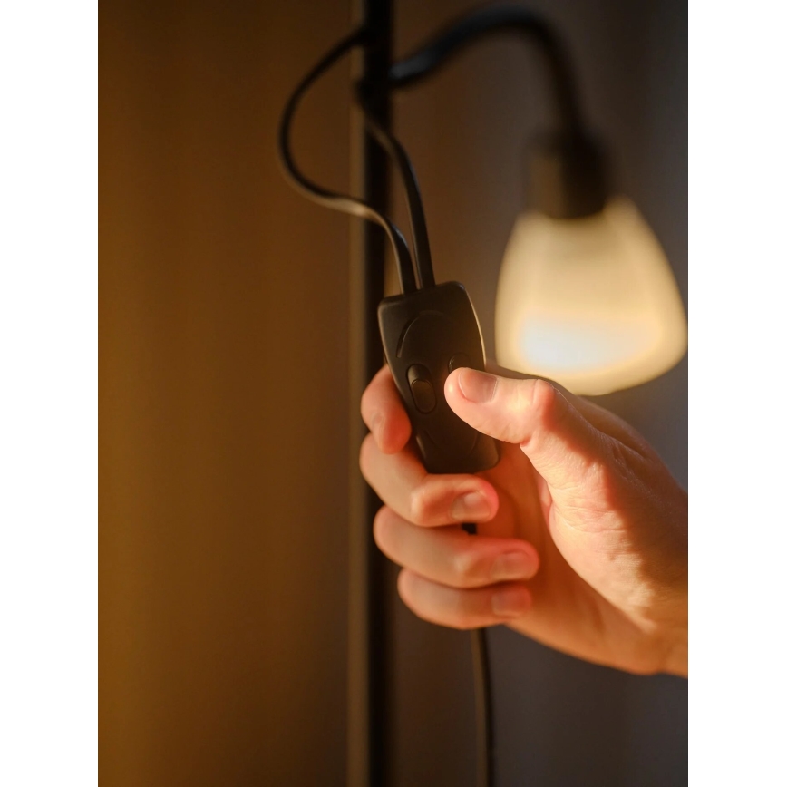 Nordlux - Lámpara de pie LAURIA 1xE27/40W/230V + 1xE14/15W negro