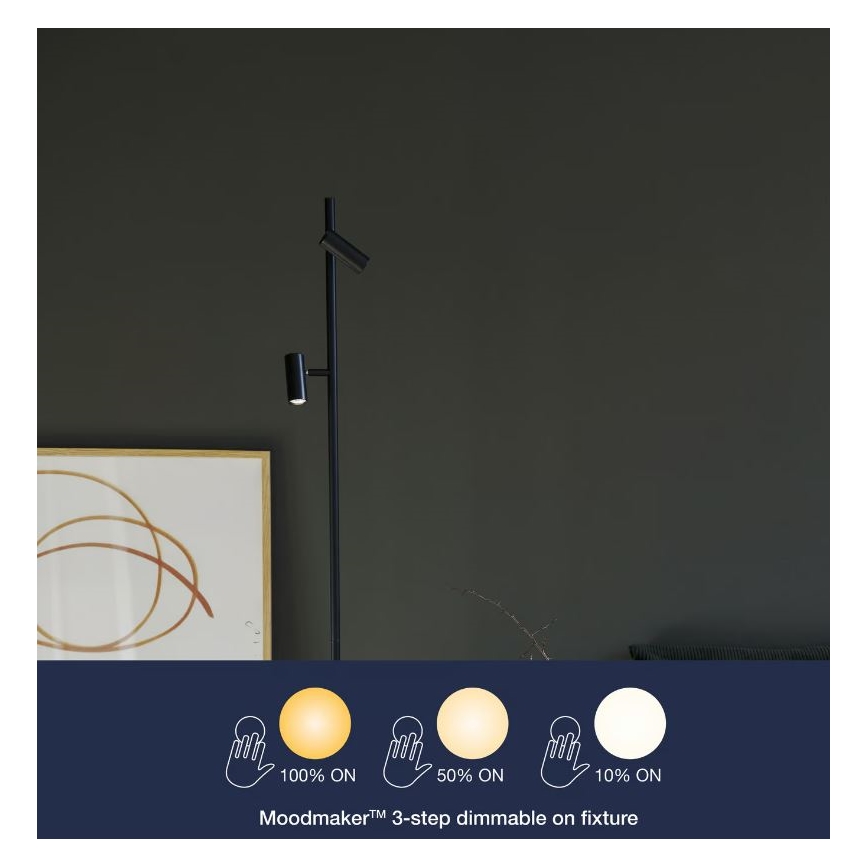 Nordlux - Lámpara de pie táctil LED regulable OMARI 2xLED/3,2W/230V negro