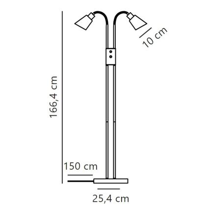 Nordlux - Lámpara de pie MOLLI 2xE14/25W/230V