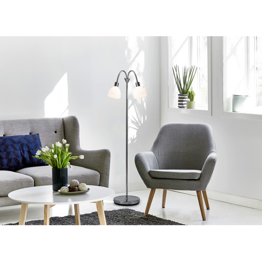 Nordlux - Lámpara de pie RAY 2xE14/25W/230V acabado cromado brillante