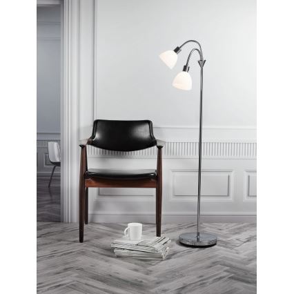 Nordlux - Lámpara de pie RAY 2xE14/25W/230V acabado cromado brillante