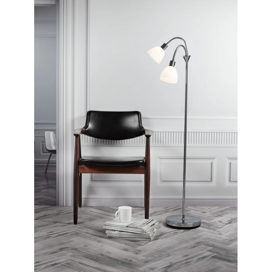 Nordlux - Lámpara de pie RAY 2xE14/25W/230V acabado cromado brillante