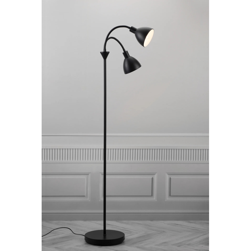 Nordlux - Lámpara de pie RAY 2xE14/25W/230V negra