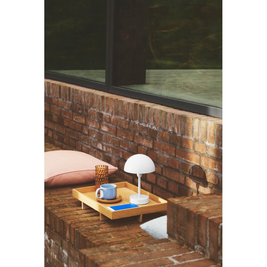 Nordlux - Lámpara de sobremesa exterior recargable LED regulable ELLEN, 2,8 W / 3,7 V, 2200 mAh, IP44, blanca