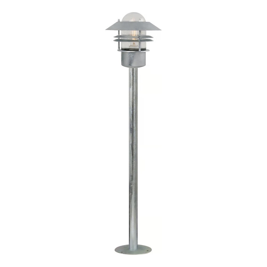 Nordlux - Lámpara exterior BLOKHUS 1x E27/60W/230V IP54 plateada, 92 cm