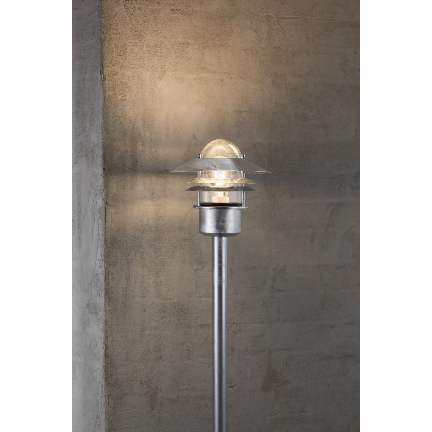 Nordlux - Lámpara exterior BLOKHUS 1x E27/60W/230V IP54 plateada, 92 cm
