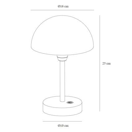 Nordlux - Lámpara de mesa LED exterior recargable y regulable ELLEN LED/2,8W/3,7V IP44 blanco