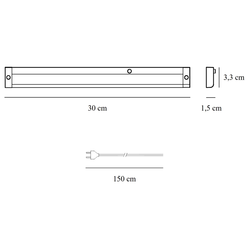 Nordlux - Lámpara LED para debajo de los muebles de cocina PRESTON LED/4W/230V 3000/4000K 30 cm