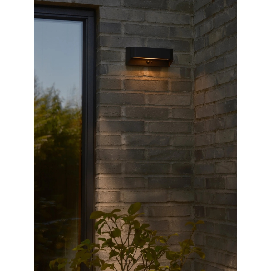 Nordlux - Luminaria solar LED con sensor MARCELLIO LED/5W/5V IP54 2200 mAh negra