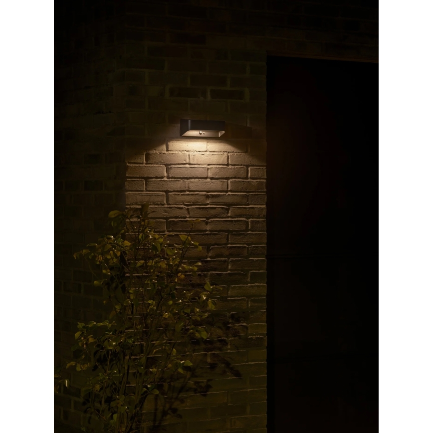 Nordlux - Luminaria solar LED con sensor MARCELLIO LED/5W/5V IP54 2200 mAh negra